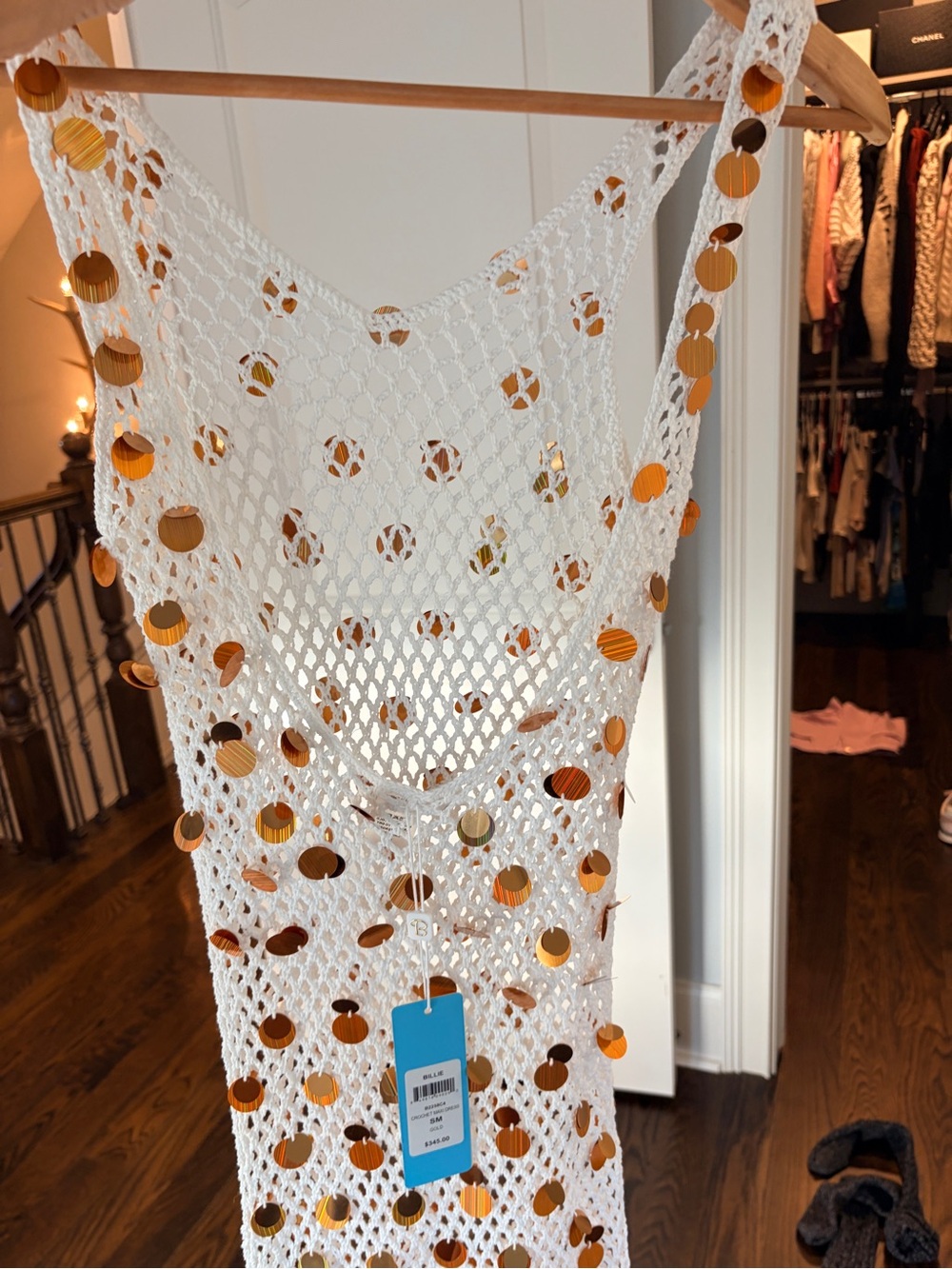 Beach Bunny Crochet Sequin Cover-Up Dress